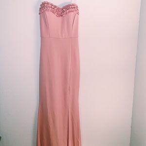 Strapless baby pink dress